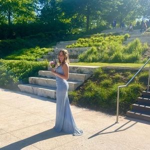 Light blue glitter dress gown